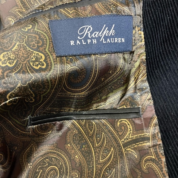 Lauren Ralph Lauren Two-Button Black
Corduroy Mens Blazer Suede Elbow Patch 46L - Picture 4 of 12